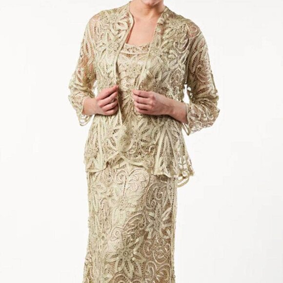 NWT Soulmates D9122 Silk/Polyester Blend Mother of the Bride Dress Brown Size 1X - Picture 1 of 4